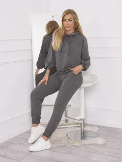 Súprava mikín s kapucňou v grafitovej farbe