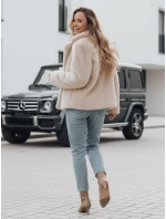Dámsky kožuch GLAMFLUFFY krátky béžový FashionStreet TY4984
