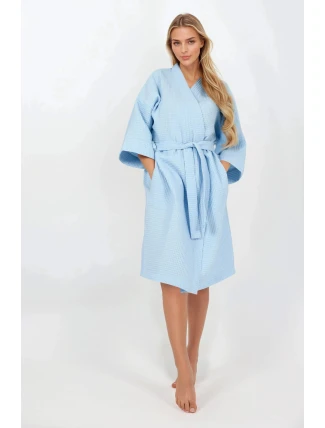 Modrý dámsky župan - Momenti Per Me