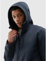 Pánska vetruodolná bunda softshell s membránou 8000 4F - sivá