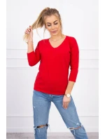 Blúzka s výstrihom do V červená