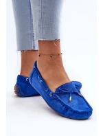 Damskie Zamszowe Mokasyny Niebieskie Si Passione