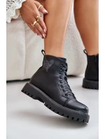 Botki Damskie Na Zamek Z Ozdobnym Sercem Czarne Obeena