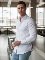 Pánska elegantná hladká biela košeľa REGULAR FIT FashionStreet DX2540