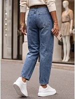 Dámske džínsy s balónovým strihom a opaskom, modré, FashionStreet UY3128 Dámske džínsy s balónovým strihom a opaskom, modré, FashionStreet UY3128