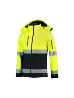 Pánska dvojfarebná softshellová bunda Rimeck EN ISO 20471 M MLI-T5297 fluorescenčná žltá