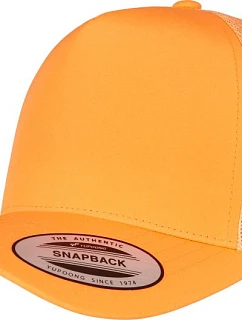 Flexfit 6506 5-panelová retro truckerová čiapka 55.6506 neónovo oranžová