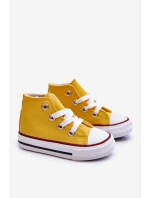 Dziecięce Wysokie Trampki Żółte Filemon