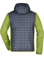 Daiber JN 772 Pánska pletená hybridná bunda 02.0772 kiwi melange/antracitová melange