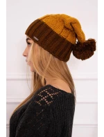Fleecová čiapka Paris K212 horčicová+hnedá