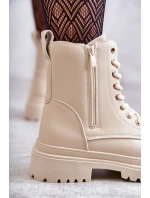 Dámske zateplené kožené čižmy Dorchen light beige Dámske zateplené kožené čižmy Dorchen light beige