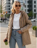 Dámska prešívaná bunda ťavej farby FashionStreet TY5563