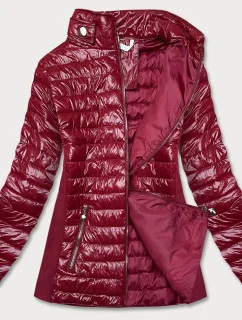 Vínová dámska lesklá bunda (7210-67)
