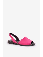 Skórzane Wsuwane Sandały Zazoo 40327 Fuksja