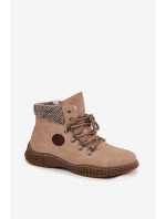 Ocieplane Botki Trapery Damskie Beżowe Zenaya