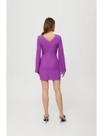 K190 Mini šaty s delenými rukávmi - levanduľové