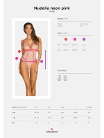 Elegantné body Nudelia teddy neon pink - Obsessive Elegantné body Nudelia teddy neon pink - Obsessive