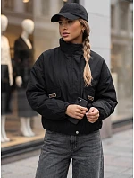 Dámska prechodná bunda typu bomber so stojáčikom, čierna, FashionStreet TY6023 Dámska prechodná bunda typu bomber so stojáčikom, čierna, FashionStreet TY6023