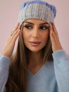 Paris fleecová čiapka K212 modrá+sivá