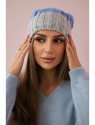 Paris fleecová čiapka K212 modrá+sivá