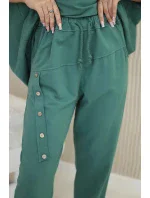 Bavlnená tepláková súprava Oversize + nohavice zelená
