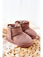 Dziecięce Ocieplane Botki Śniegowce Ciemny Beż Gooby