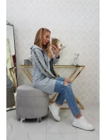 Mikina so zipsom na chrbte sivá Mikina so zipsom na chrbte sivá