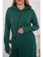 Mikinová súprava s dlhšou stranou tmavo zelená Mikinová súprava s dlhšou stranou tmavo zelená