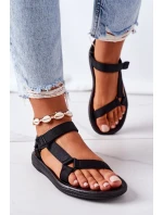 Damskie Sportowe Sandały Na Rzepy Czarne Ultimate