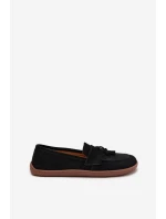 Kožené semišové barefoot mokasíny Zazoo 322 black Kožené semišové barefoot mokasíny Zazoo 322 black
