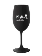 MATKA NA TAHU - černá sklenice na víno 350 ml