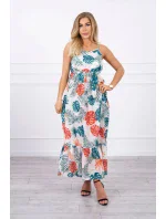 Šaty s motívom listov ecru