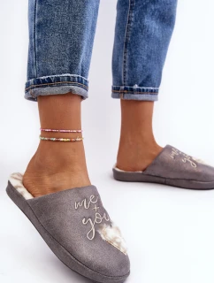 Błyszczące Kapcie Damskie Szare Geraja