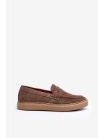 Pánske semišové mokasíny Zazoo 1574 Dark Beige Pánske semišové mokasíny Zazoo 1574 Dark Beige