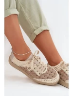 Kožené batohy Dámské polobotky D&A GR61-5951 Béžové