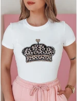 Dámske tričko s korunkou BLINGESSO white FashionStreet RY2878
