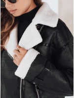 Dámska bunda z ovčej kože čierna FashionStreet TY5125