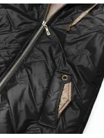Dámska prešívaná bunda s kapucňou Goodlookin black (B8596-1)