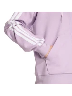 Dámska fleecová mikina adidas Essentials 3-Stripes s kapucňou a zipsom fialová JY3080