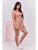 Tmavo marhuľové bodkované šaty