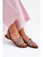 Zazoo 40185 Pohodlné kožené sandále Slip-on Dark Beige Zazoo 40185 Pohodlné kožené sandále Slip-on Dark Beige