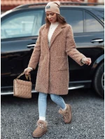 Dámsky kabát z jahňacej kože MOODLAY long beige FashionStreet NY0726