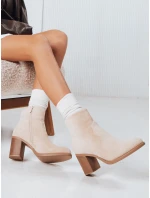 Dámske semišové béžové čižmy FashionStreet ZY1248