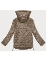 Tmavobéžová tenká prešívaná plus size bunda S'West (B8361-12) Tmavobéžová tenká prešívaná plus size bunda S'West (B8361-12)