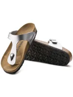 Dámske žabky Birkenstock Gizeh Birko-Flor silver regular wide (0043851) dámske Dámske žabky Birkenstock Gizeh Birko-Flor silver regular wide (0043851) dámske
