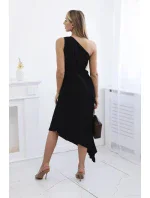 Plisované šaty s kvetinovou čiernou