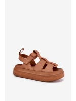 Sandały Damskie Na Platformie Camel Nitavelia