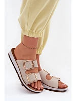 Dámské pantofle se zlatými sponami Inblu CP000061 Béžové