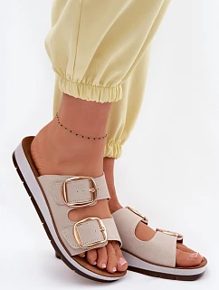 Dámske papuče so zlatými prackami Inblu CP000061 Beige
