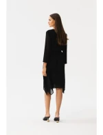 S354 Vrstvené šifónové šaty - čierne